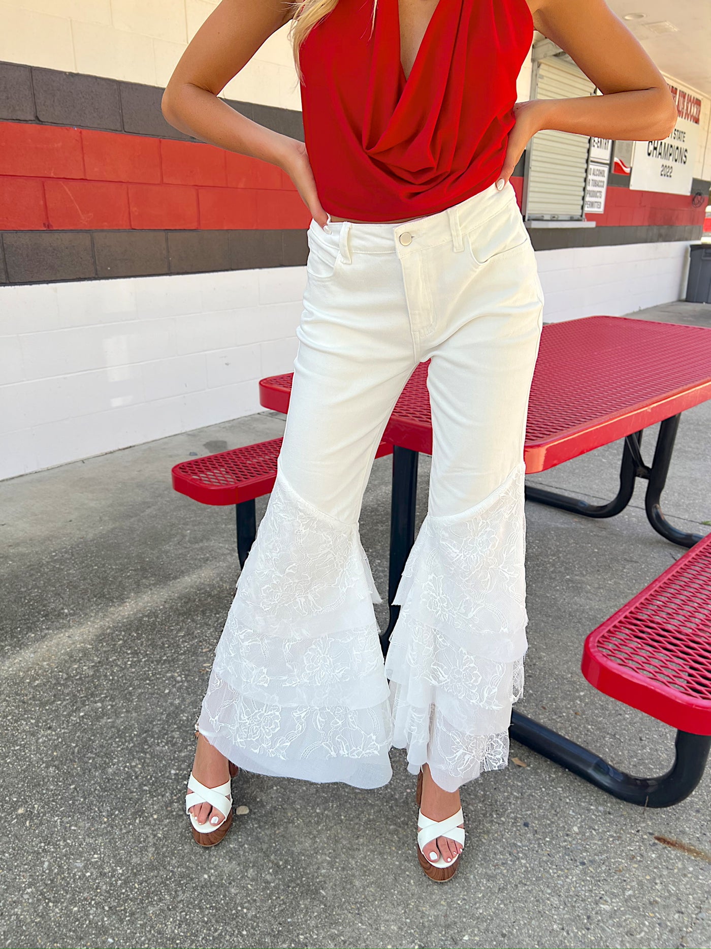 Strutting In Style Ruffled Jeans