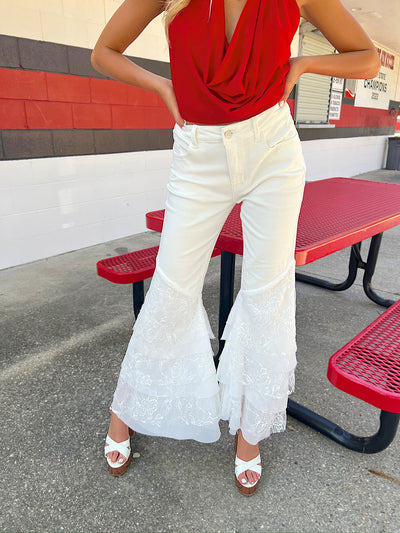Strutting In Style Ruffled Jeans