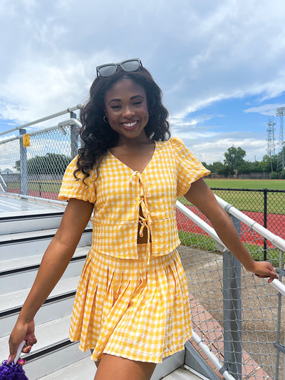 Flirty Nature Gingham Skort