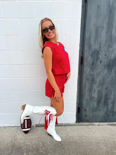 All In It To Win High-Rise Denim Shorts