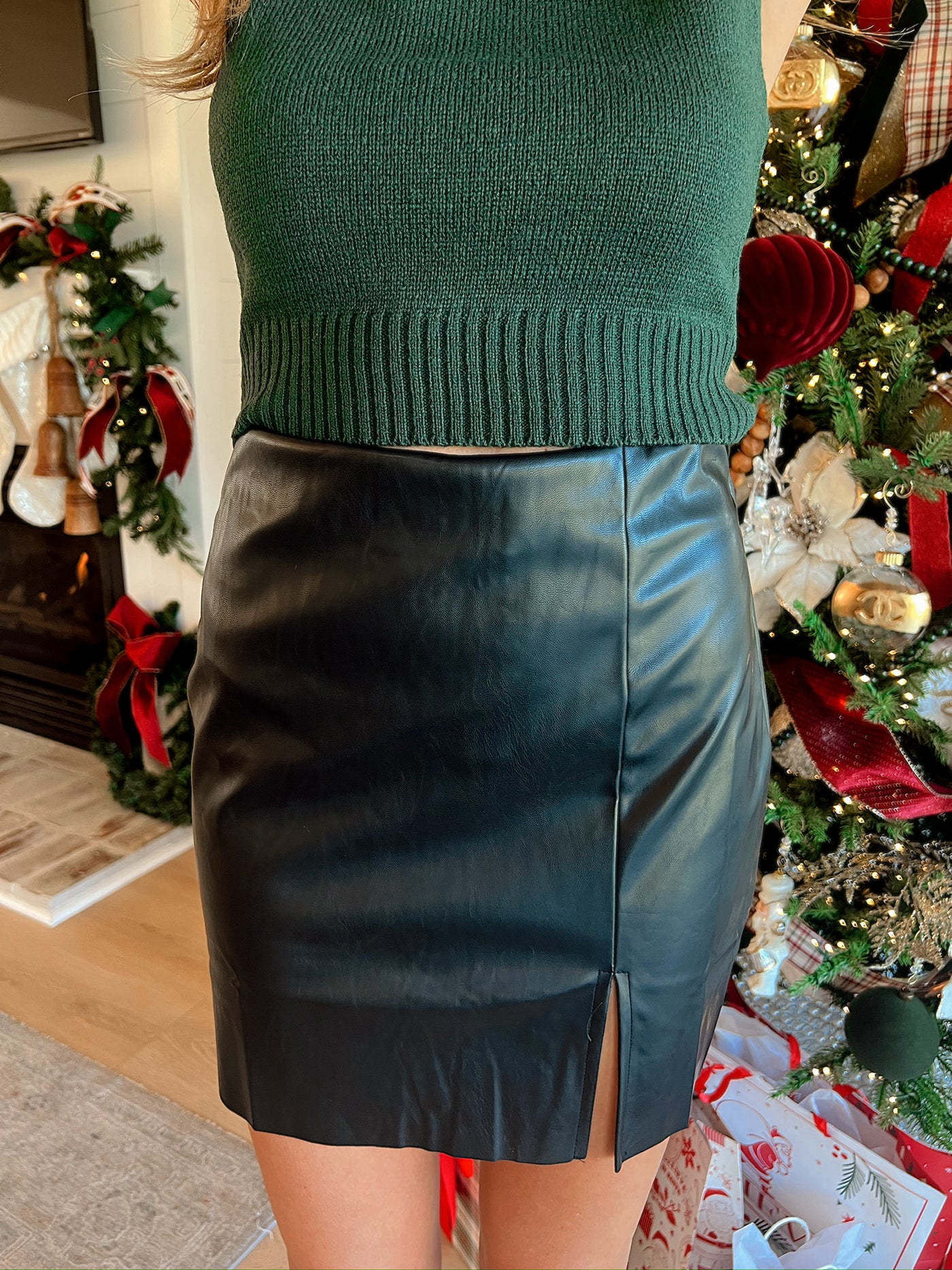 Bless This Mess Leather Mini Skirt