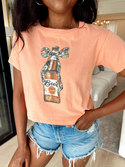 Camo Bow Beer Graphic Top