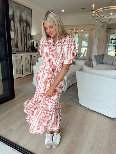 Morning Floral Breeze Midi Dress