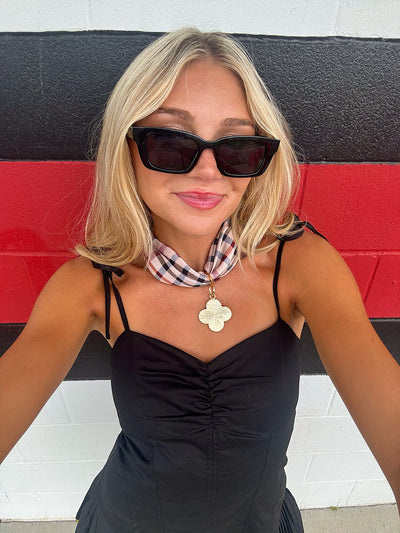 Game-day Scarf Necklace With Clover Charm