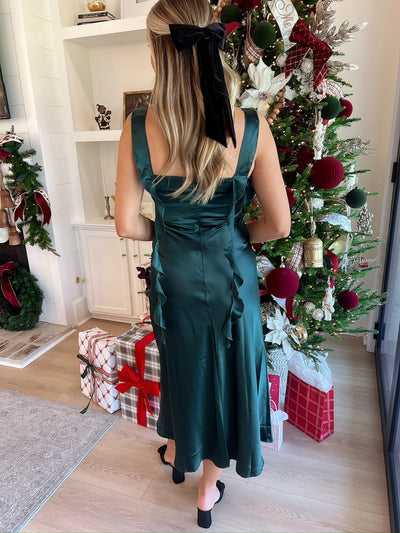 Nostalgic Moments Cowl Neck Midi Dress