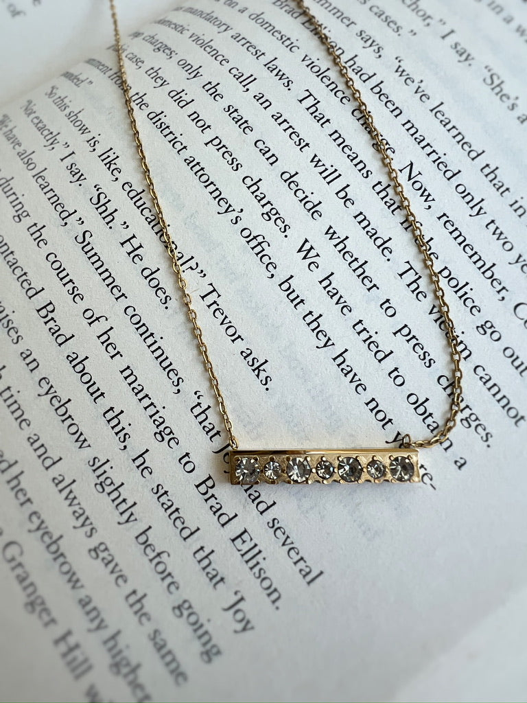 Timelessly Chic Rhinestone Bar Necklace