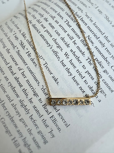 Timelessly Chic Rhinestone Bar Necklace