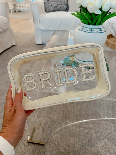 Pearl Embellished Bride Travel Pouch