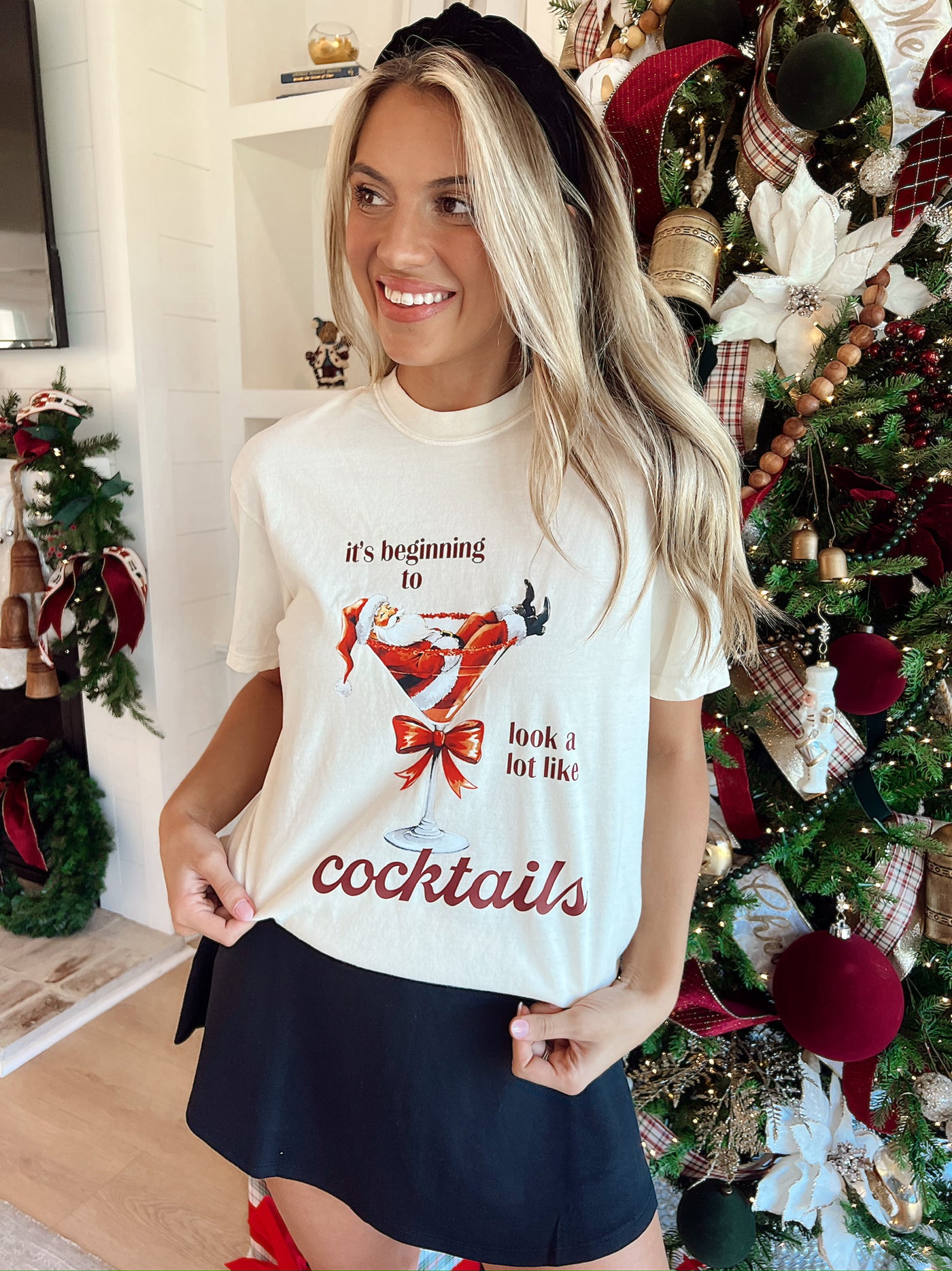 Christmas Cocktails Graphic Top