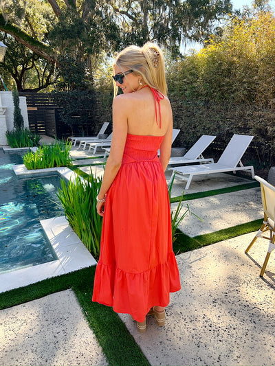 Beautiful Thoughts Halter Neck Midi Dress