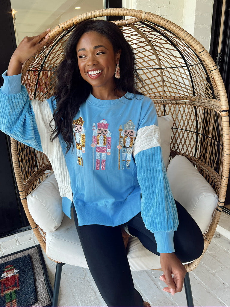 Sequin Nutcracker Pullover Sweater