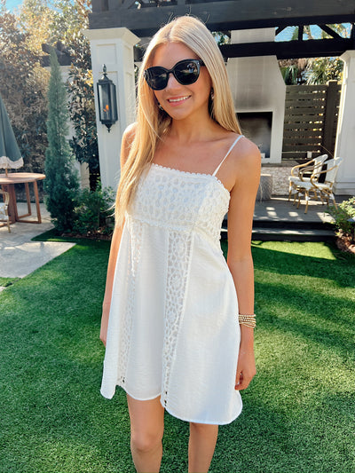 Always All Mine Crochet Mini Dress