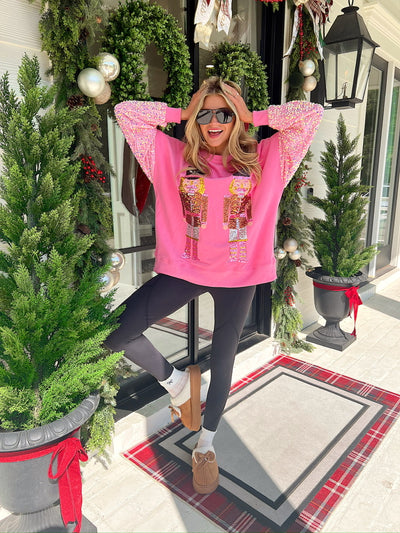 Land Of Sweets Sequined Nutcracker Sweater