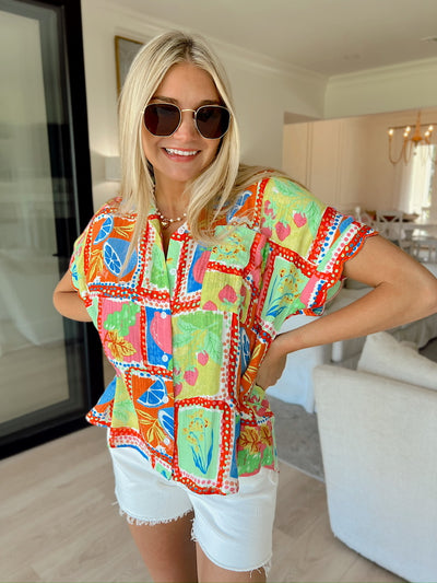 Sweet Citrus Collared Top