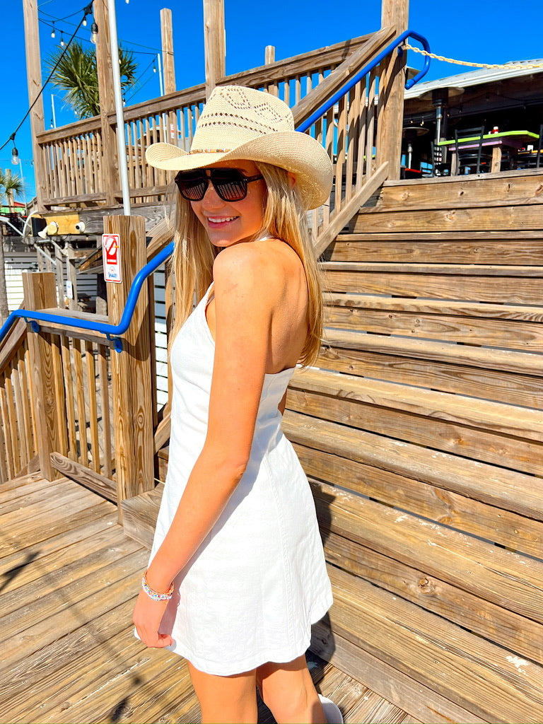 Absolute Edge Halter Neck Mini Dress