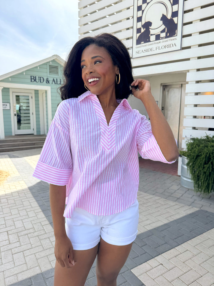 美品 L'Appartement Stand Collar Blouse Bold Stand Collared Top – Bella Rose Boutique