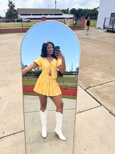 Flirty Nature Gingham Skort