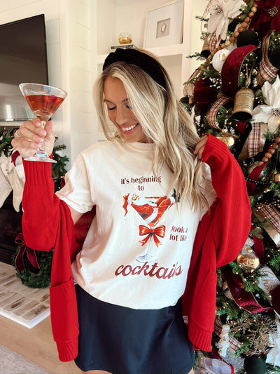 Christmas Cocktails Graphic Top