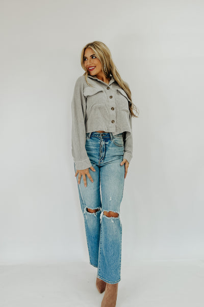 Alyssa Ribbed Cropped Shacket