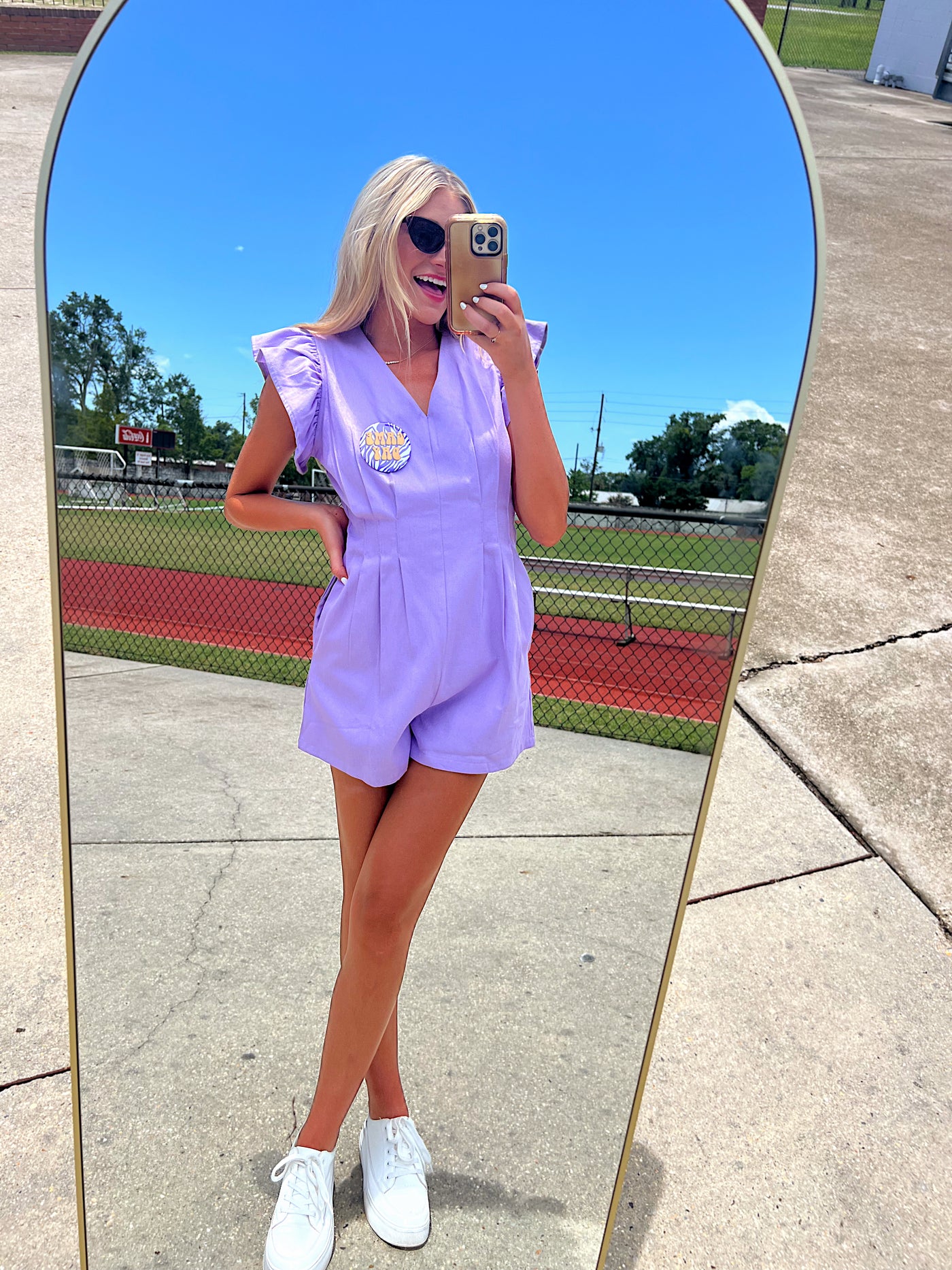 Half The Story Ruffled Romper