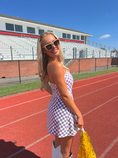 Competitive Cutie Checkerboard Mini Dress