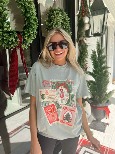 Christmas Post Card Graphic Top