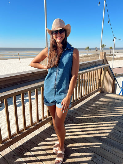 So You Say Denim Romper