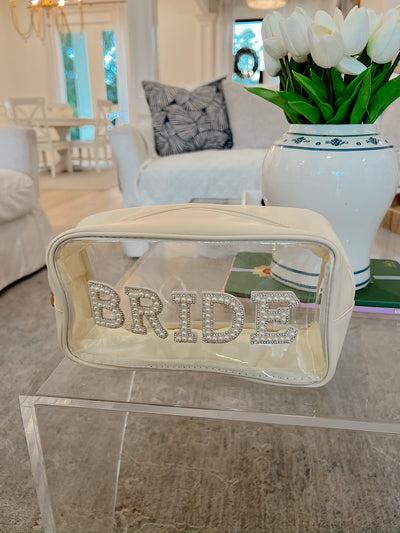 Pearl Embellished Bride Travel Pouch