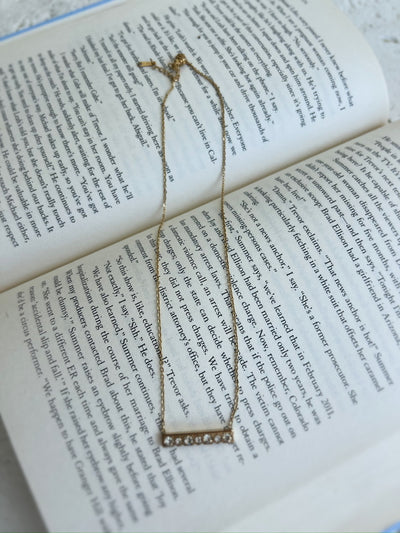 Timelessly Chic Rhinestone Bar Necklace