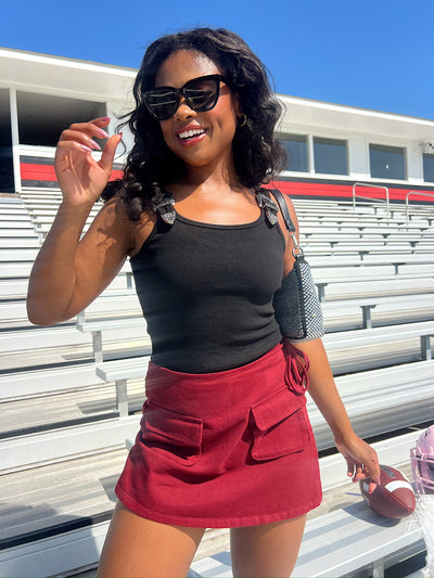 Stylish On The Sideline Denim Skort