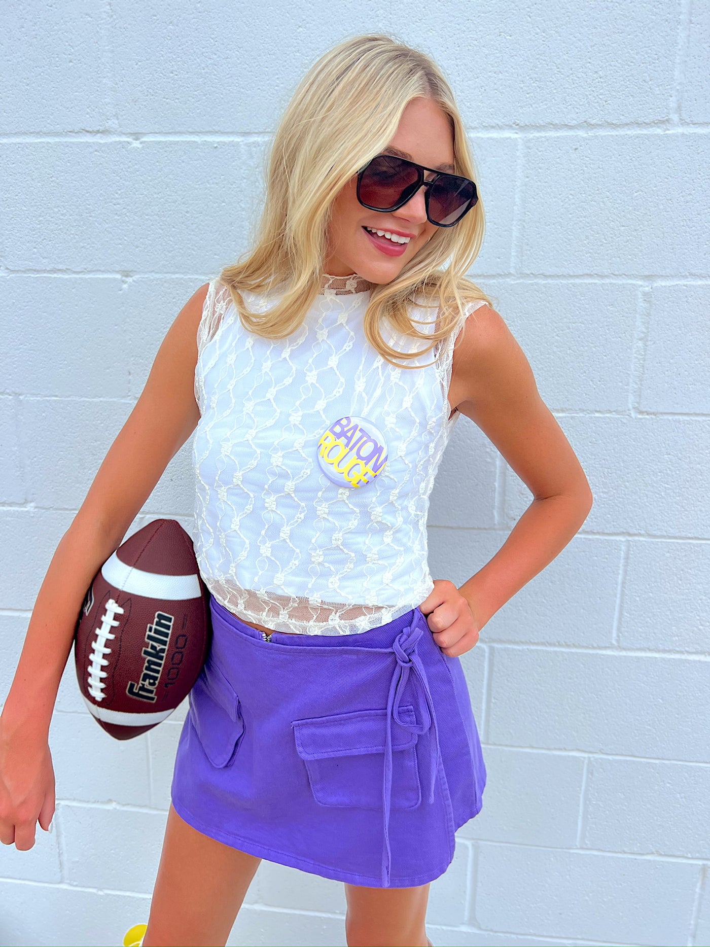 Stylish On The Sideline Denim Skort