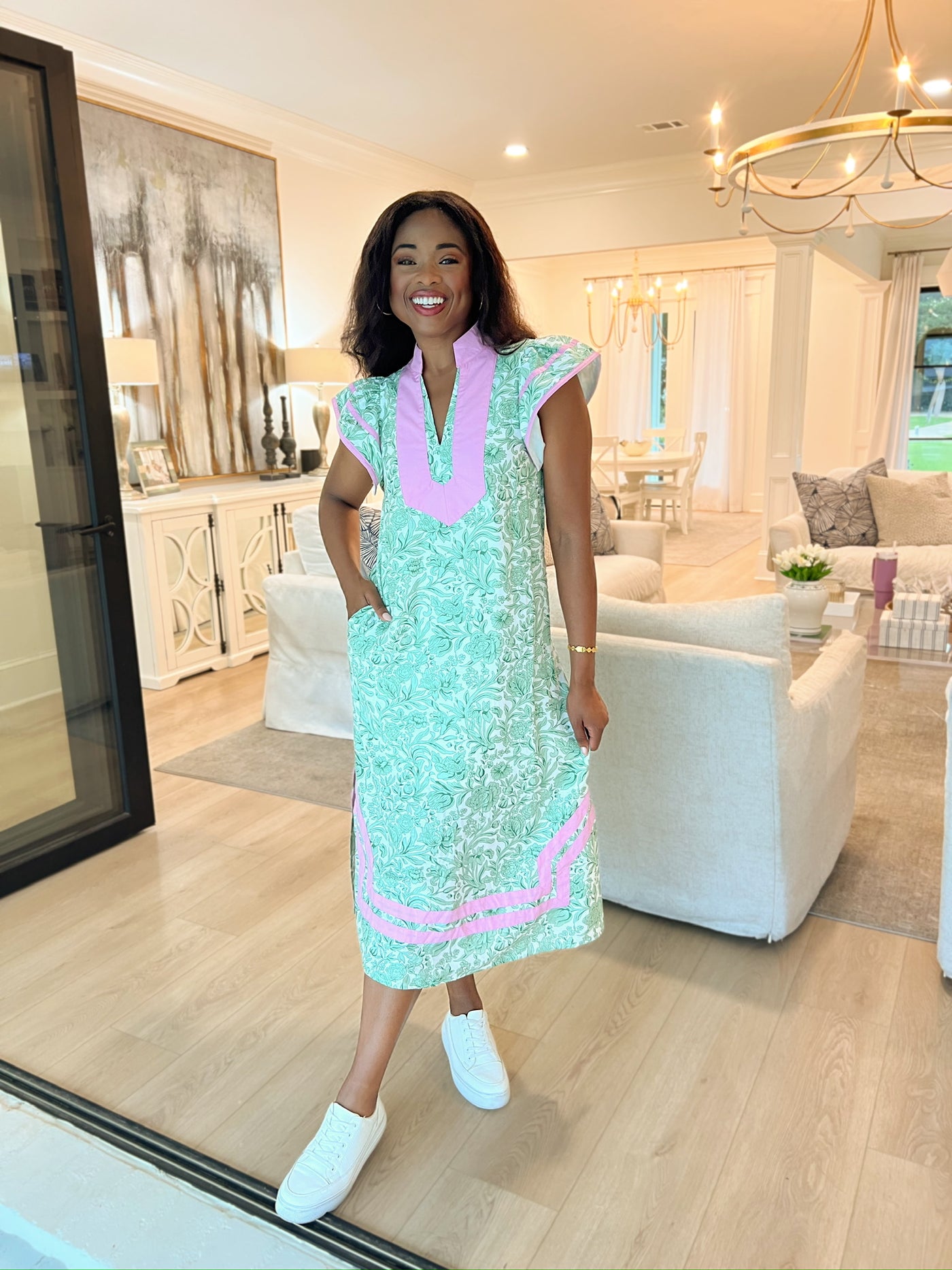 Stroll Through The Meadow Floral Midi Dress