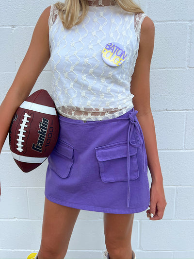 Stylish On The Sideline Denim Skort