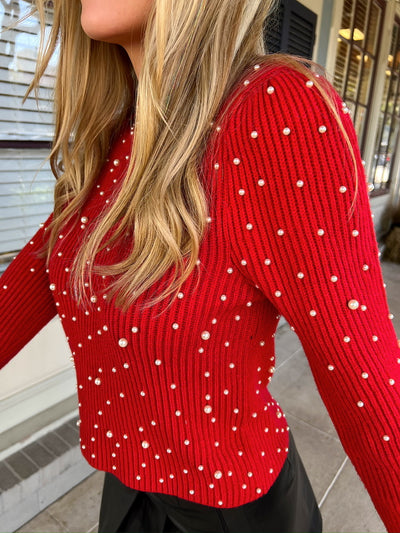 Defining Grace Pearl Embellished Sweater