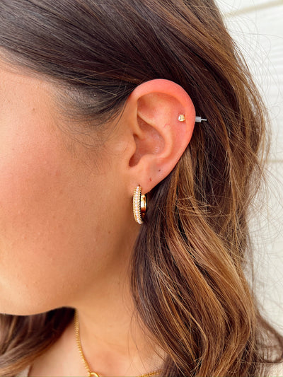Posh Pearl Hoop Earrings