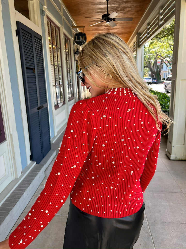 Defining Grace Pearl Embellished Sweater