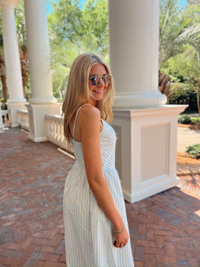 Sunshine & Seaside Striped Midi Dress
