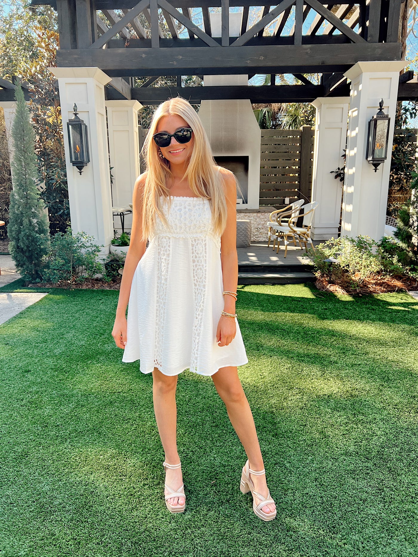 Always All Mine Crochet Mini Dress