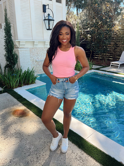 No Fuss Ribbed Tank Top