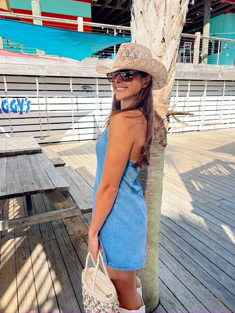 Absolute Edge Halter Neck Mini Dress