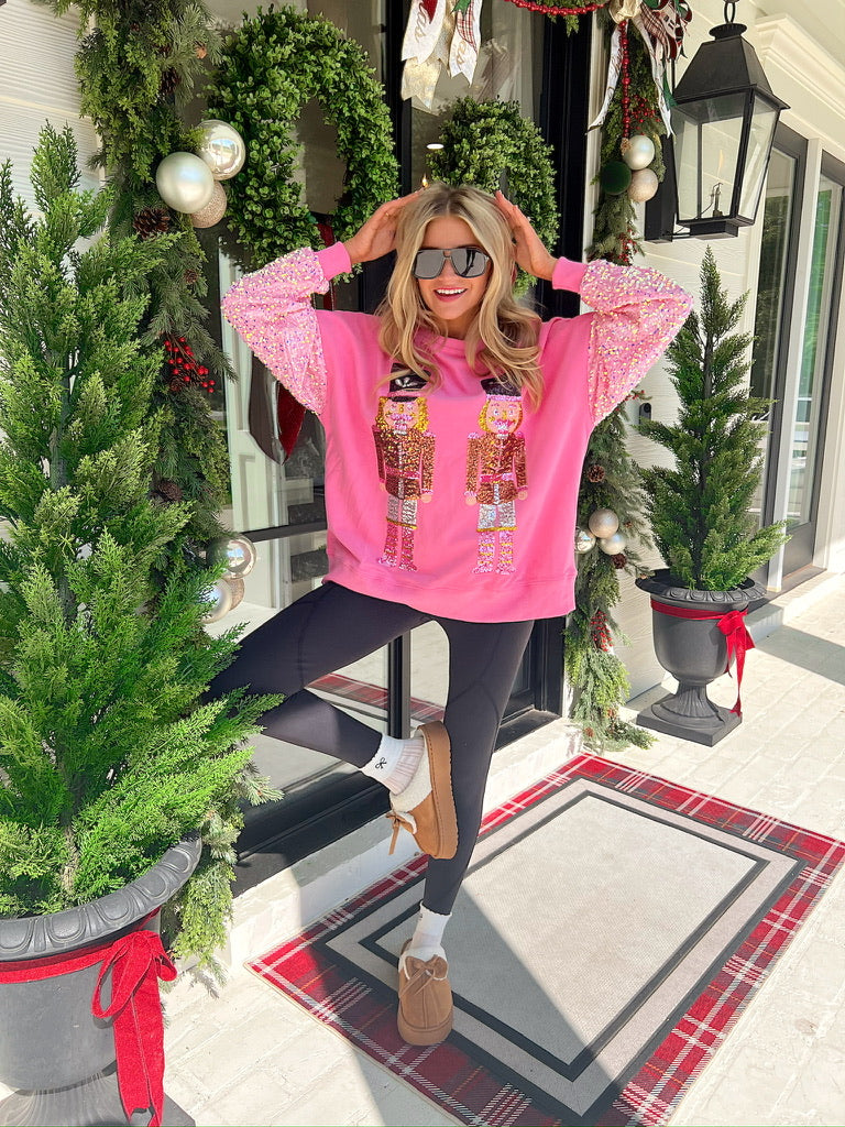 Land Of Sweets Sequined Nutcracker Sweater