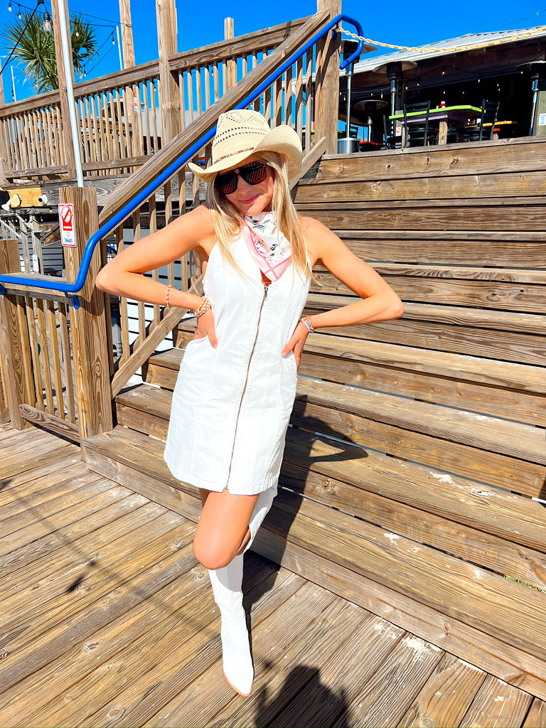 Absolute Edge Halter Neck Mini Dress