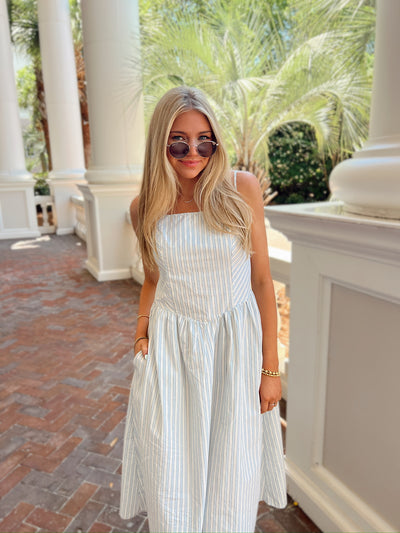 Sunshine & Seaside Striped Midi Dress