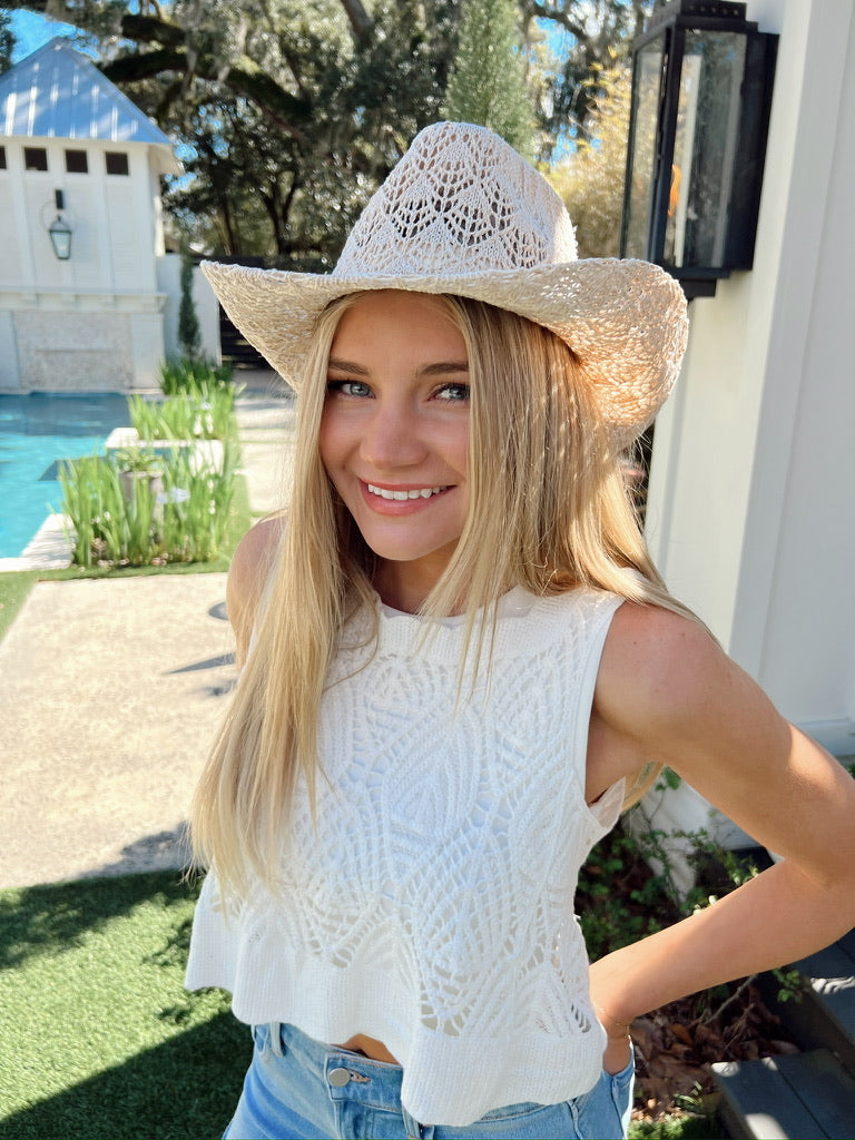 C.C My Personal Paradise Straw Cowboy Hat