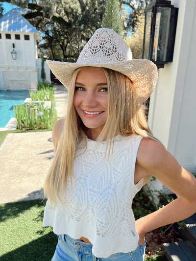 C.C My Personal Paradise Straw Cowboy Hat