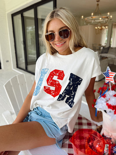 Land Of The Brave "USA" Graphic Top
