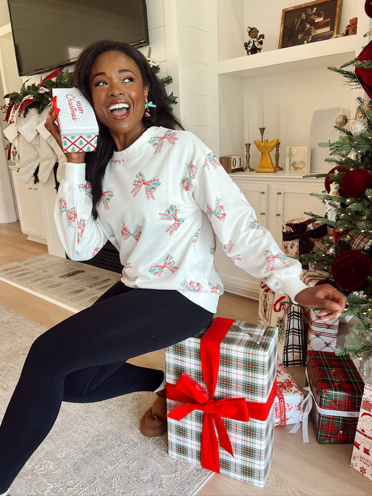 Christmas Bow Pullover Sweater