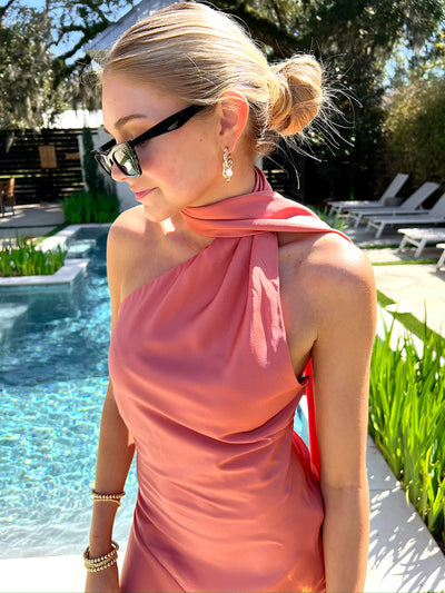 Beyond Classy Satin Halter Maxi Dress