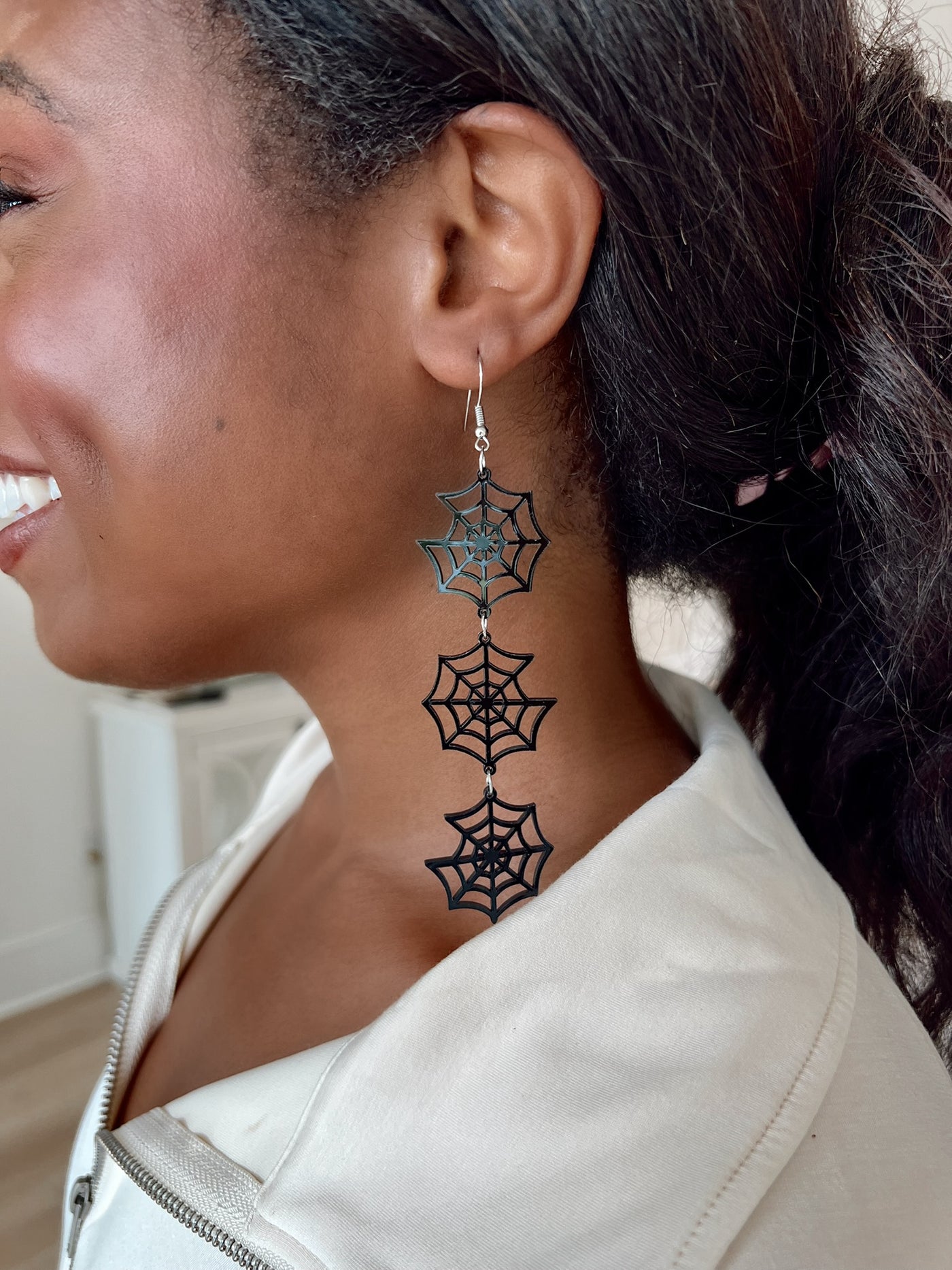 Halloween Spider Web Dangle Earrings
