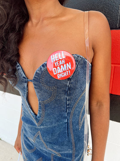 Life's A Rodeo Strapless Denim Dress